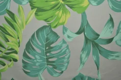 Katoen tricot – Wow – Palmbladeren zilvergrijs