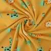 Katoen tricot – Wow – Wilde dieren okergeel