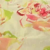 Katoen voile – Pink roses on light beige