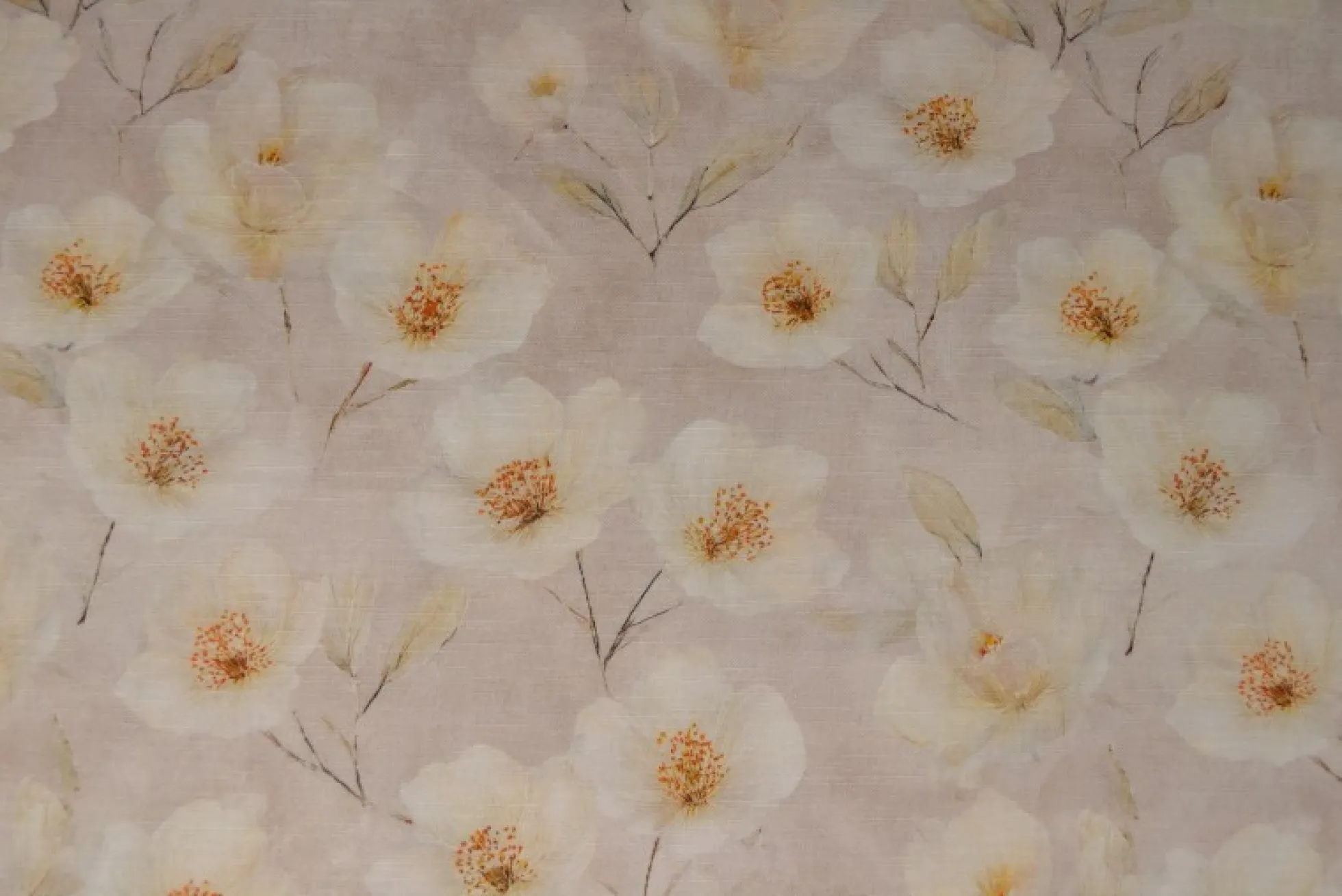 Linnen – Dreamy flowers beige