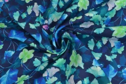 Linnen – Elegant flowers blue