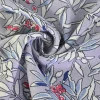 Linnen 100% – Floral leaves soft lila