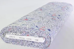 Linnen 100% – Floral leaves soft lila