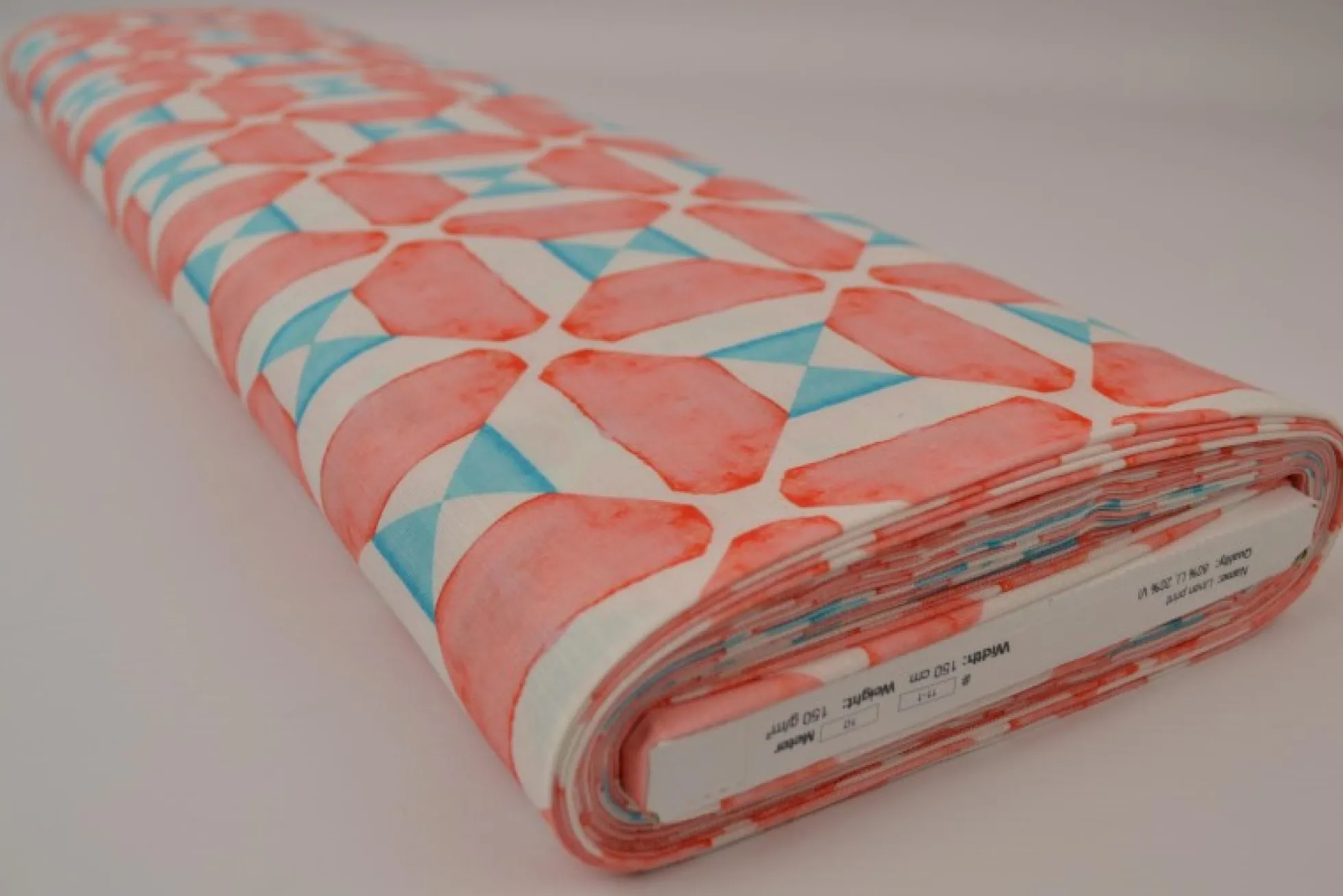 Linnen – Geo mosaic coral