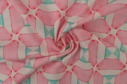 Linnen – Geo mosaic pink