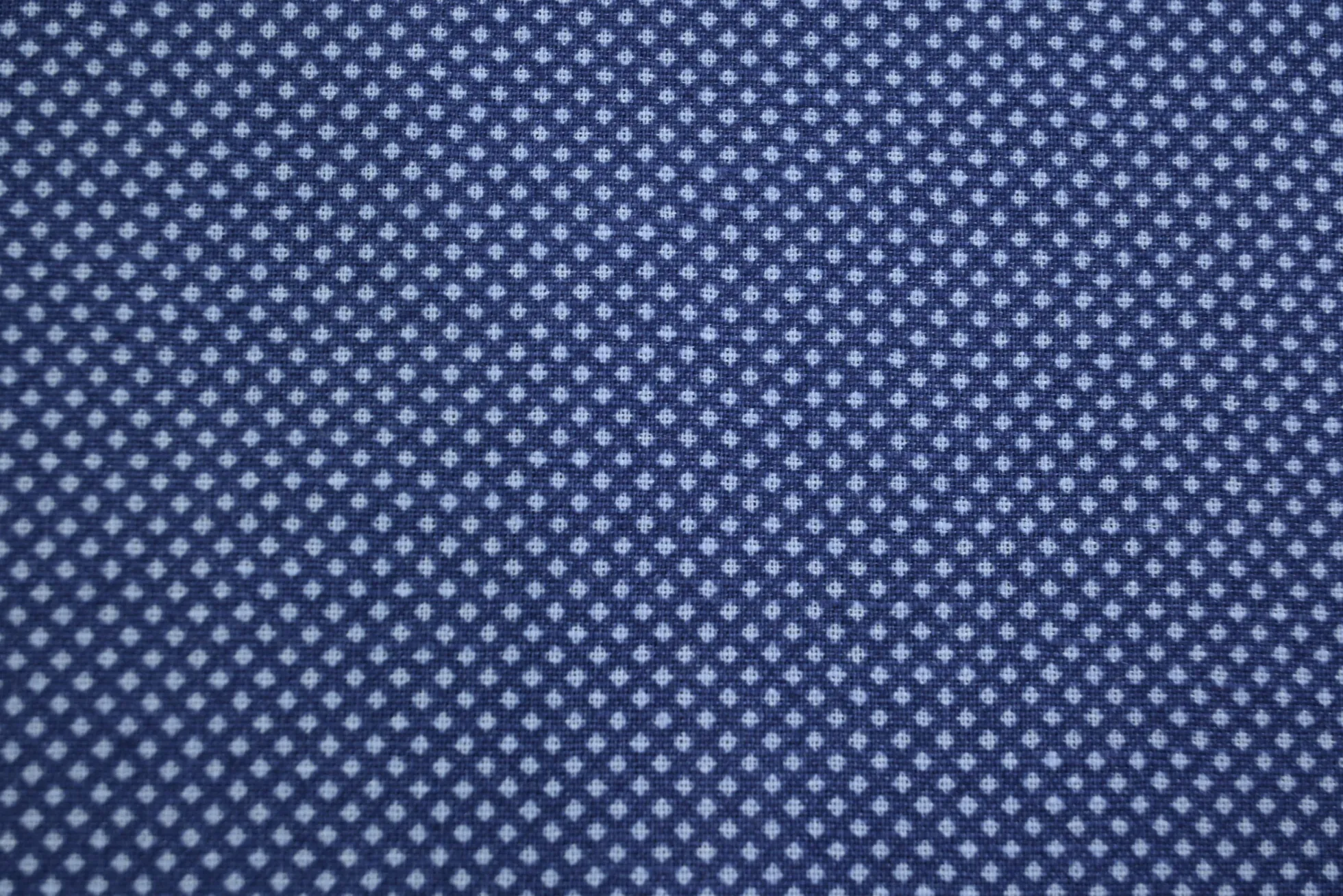 Linnen / katoen – Denim blue mini dot