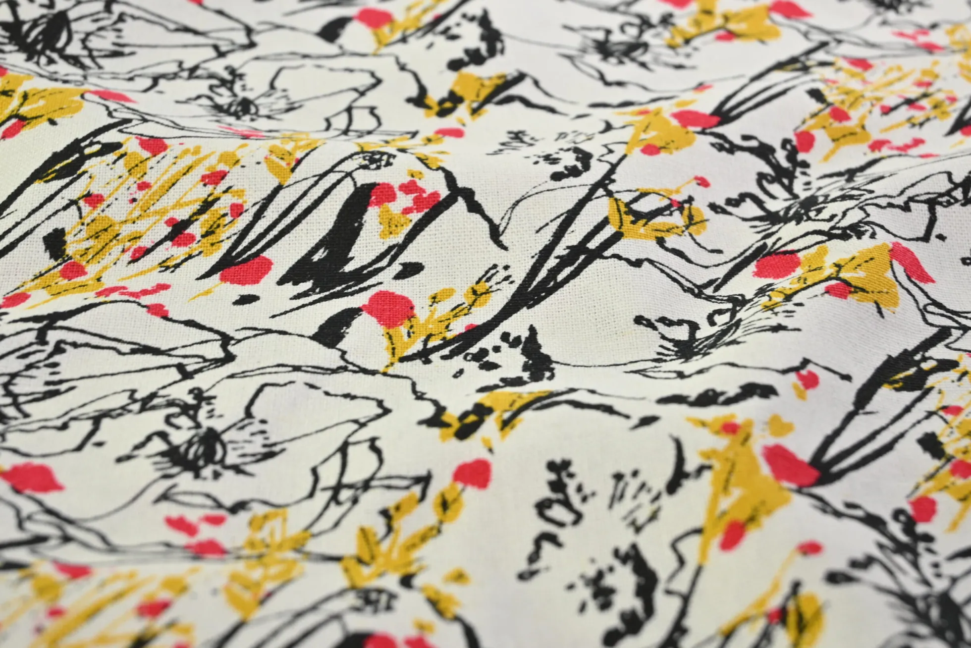 Linnen / katoen – Floral sketch