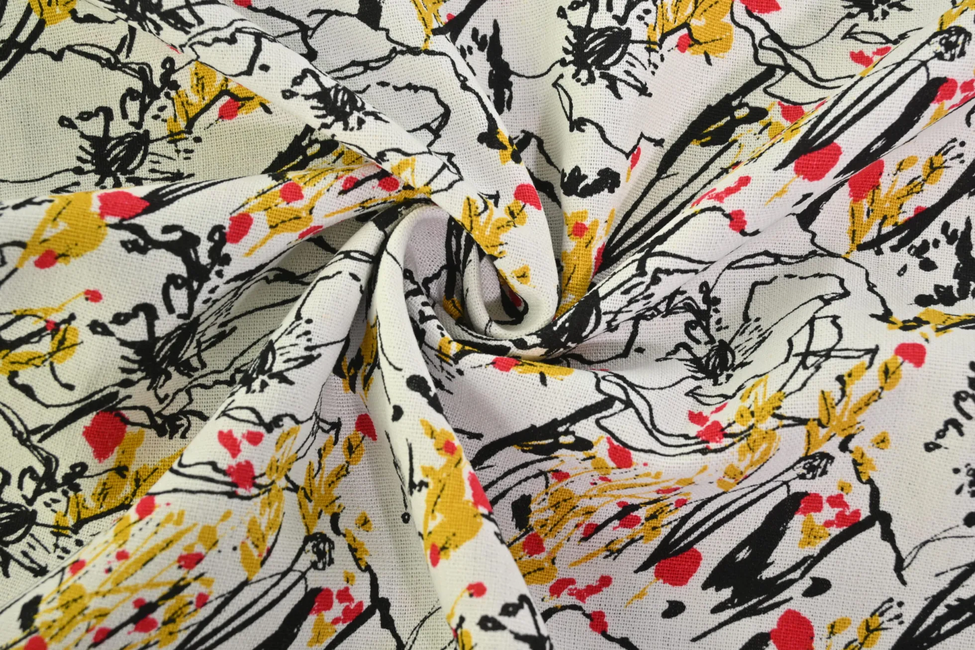 Linnen / katoen – Floral sketch