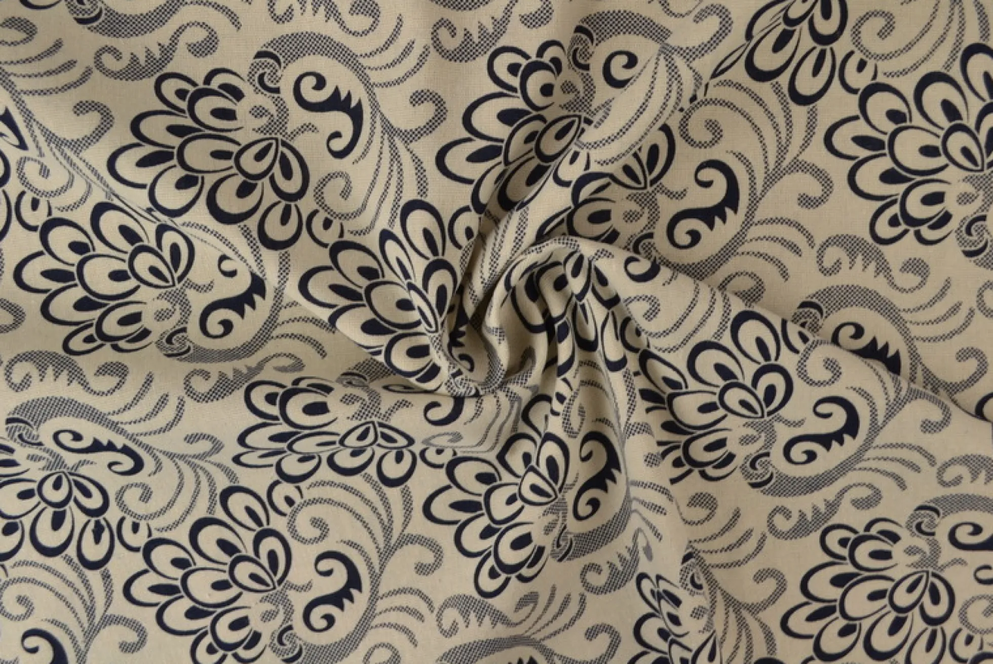 Linnen polyester – Baroque donker navy