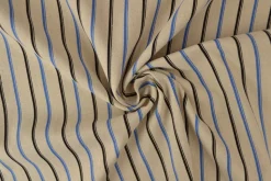 Linnen polyester – Zwart & blauw gestreept
