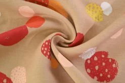 Linnen / viscose – Beige dots
