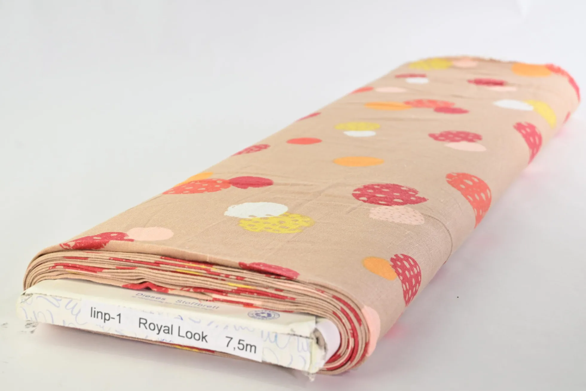 Linnen / viscose – Beige dots