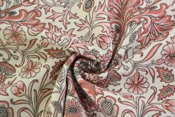 Linnen / viscose – Vintage botanics coral