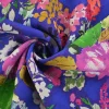 Linnen / viscose – Watercolor flowers deep blue