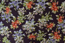 Lycra – Colorful flowers on dark aubergine