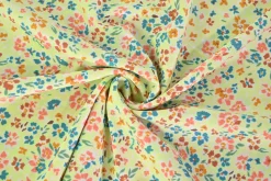 Lycra – Flowers on bright yellow