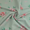 Lycra – Pink roses on light mint