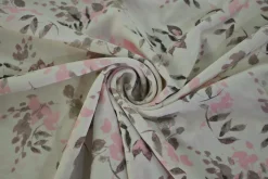 Lycra – Soft pink / Taupe flower