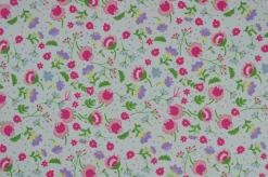 Lycra – Summer flowers on offwhite