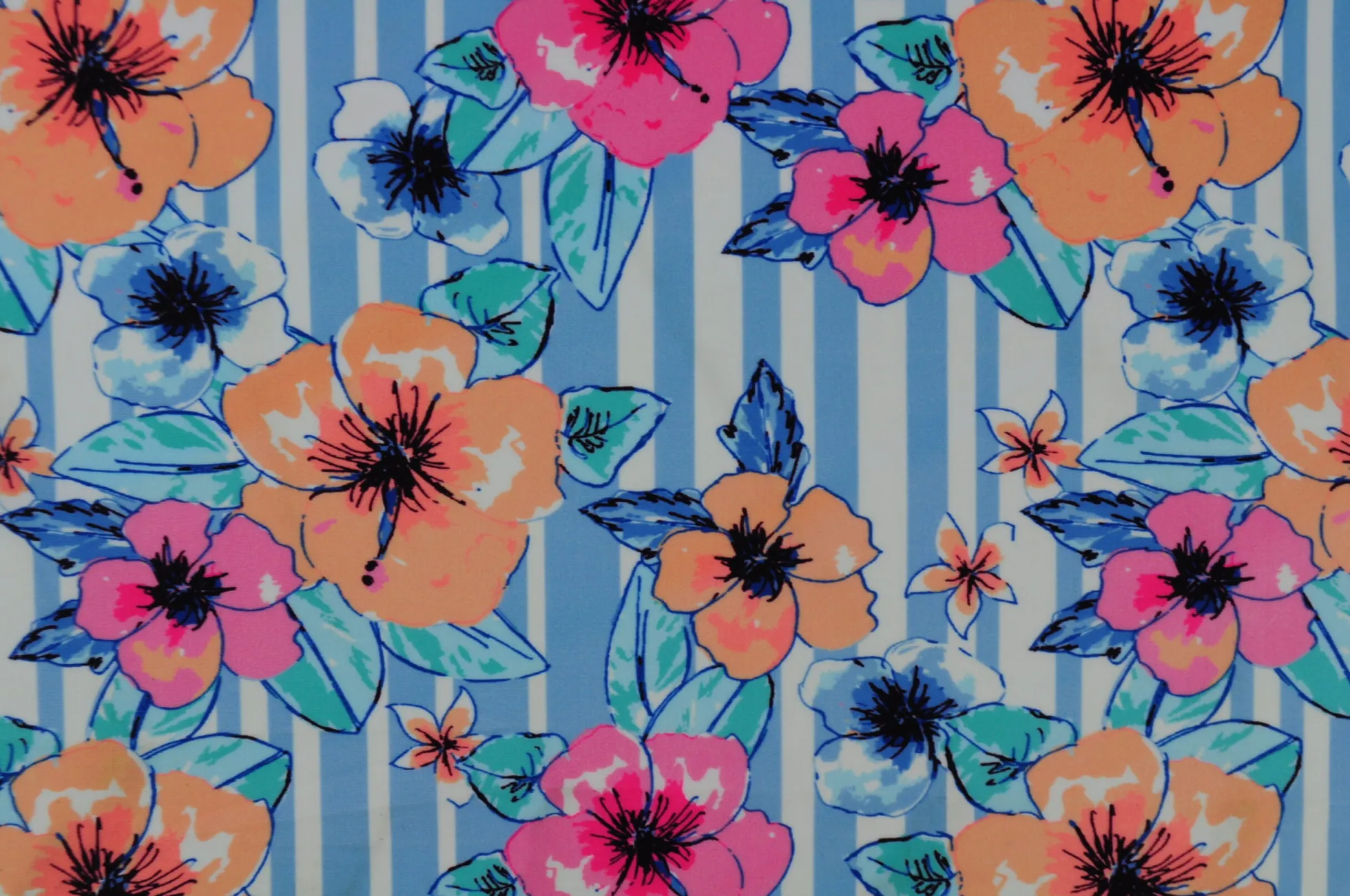 Lycra – Sunset stripes floral