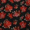 Lycra tule / mesh – Red roses on black
