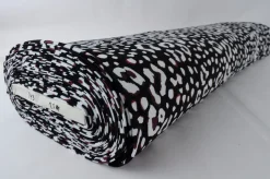 Lycra – Wild spots white & brown on black