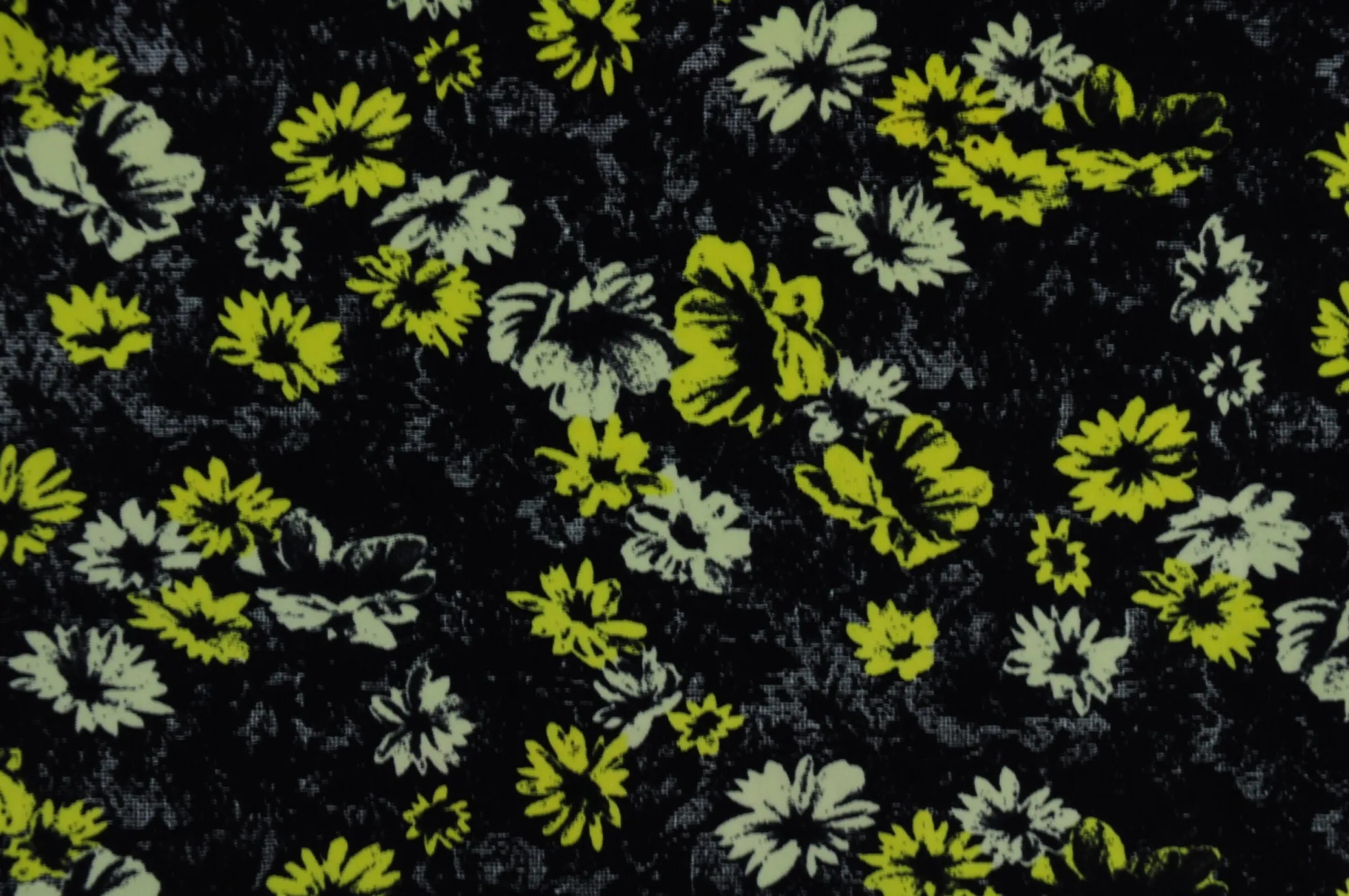 Lycra – Yellow & champagne blossom on black