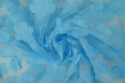 Mesh Flower – Babyblauw geborduurd