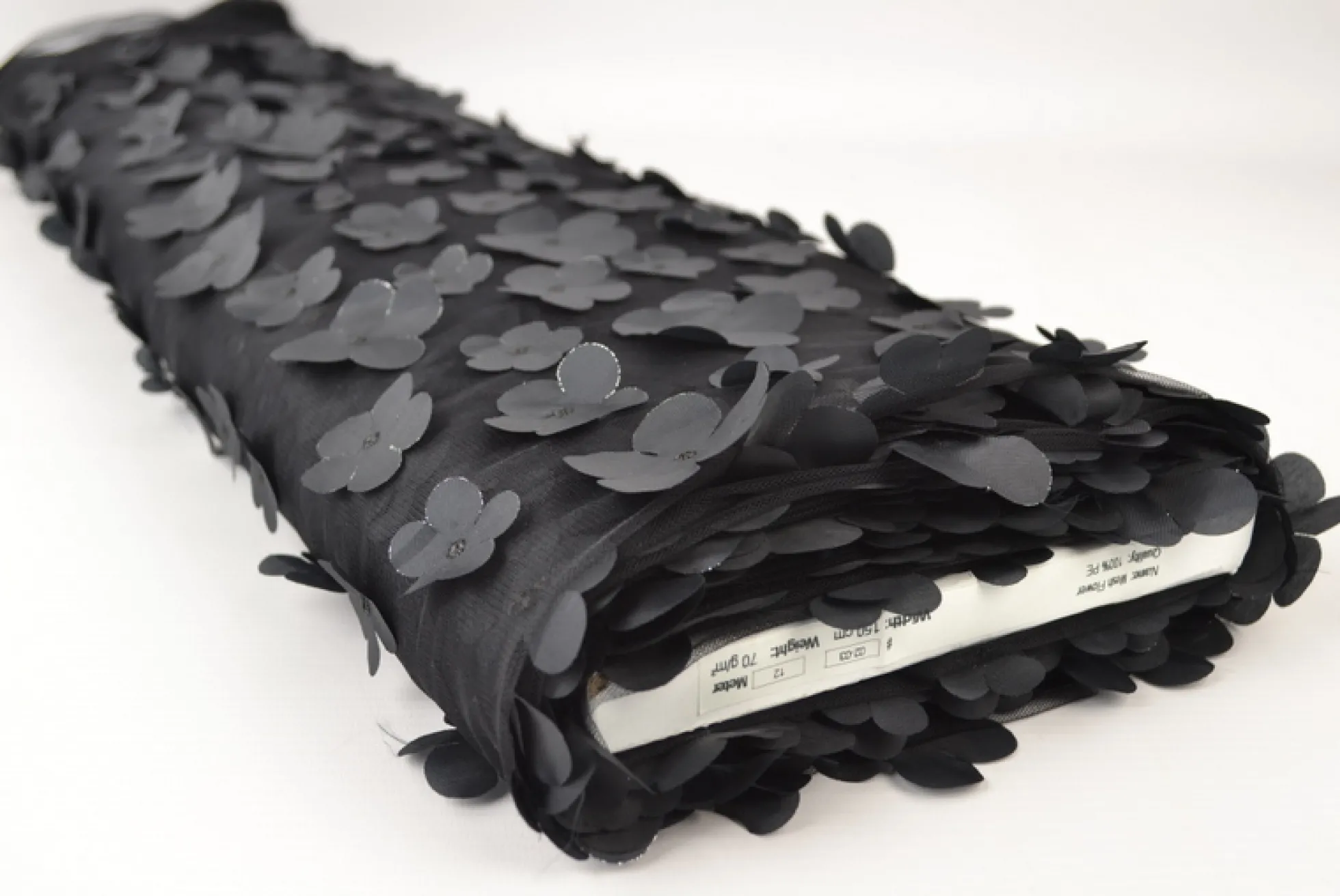 Mesh Flower – Zwart geborduurd