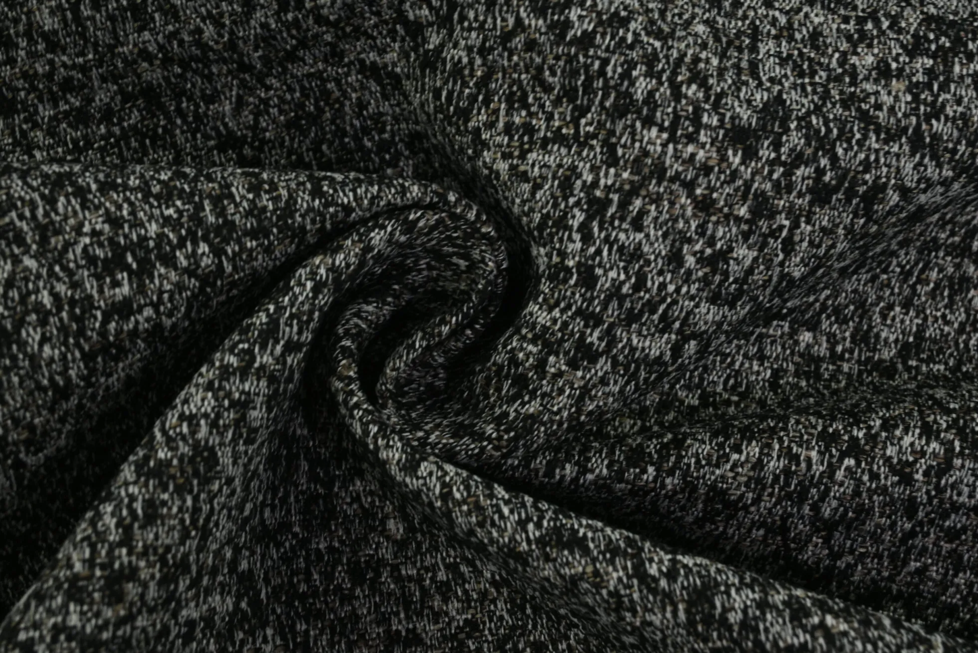 Meubelstof – Black / white / taupe melange