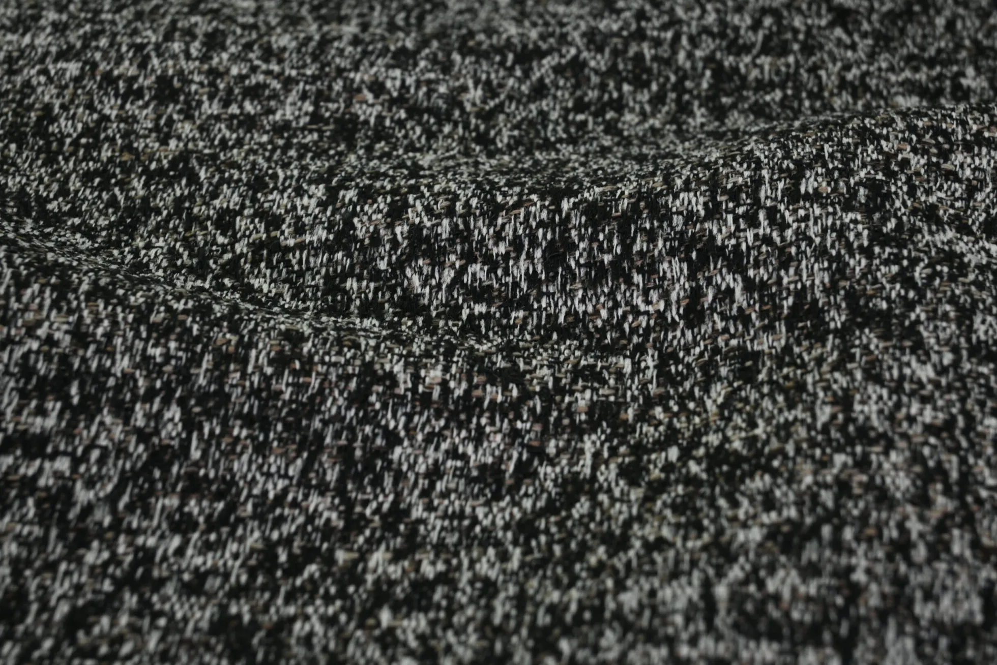 Meubelstof – Black / white / taupe melange