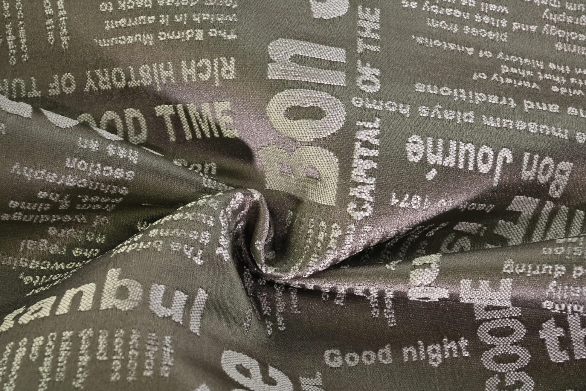 Meubelstof / Outdoor – Taupe ‘Good Time’ jacquard