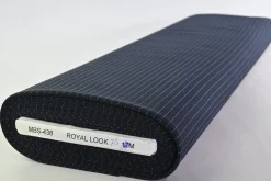 Pantalonstof – Navy krijtstreep fijne rib