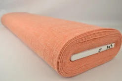 Pantalonstof – Oranje melange met linnen