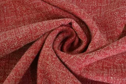 Pantalonstof – Rood melange met linnen