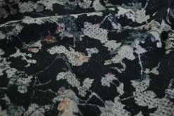 Rib jersey – Cotton plants on dark navy