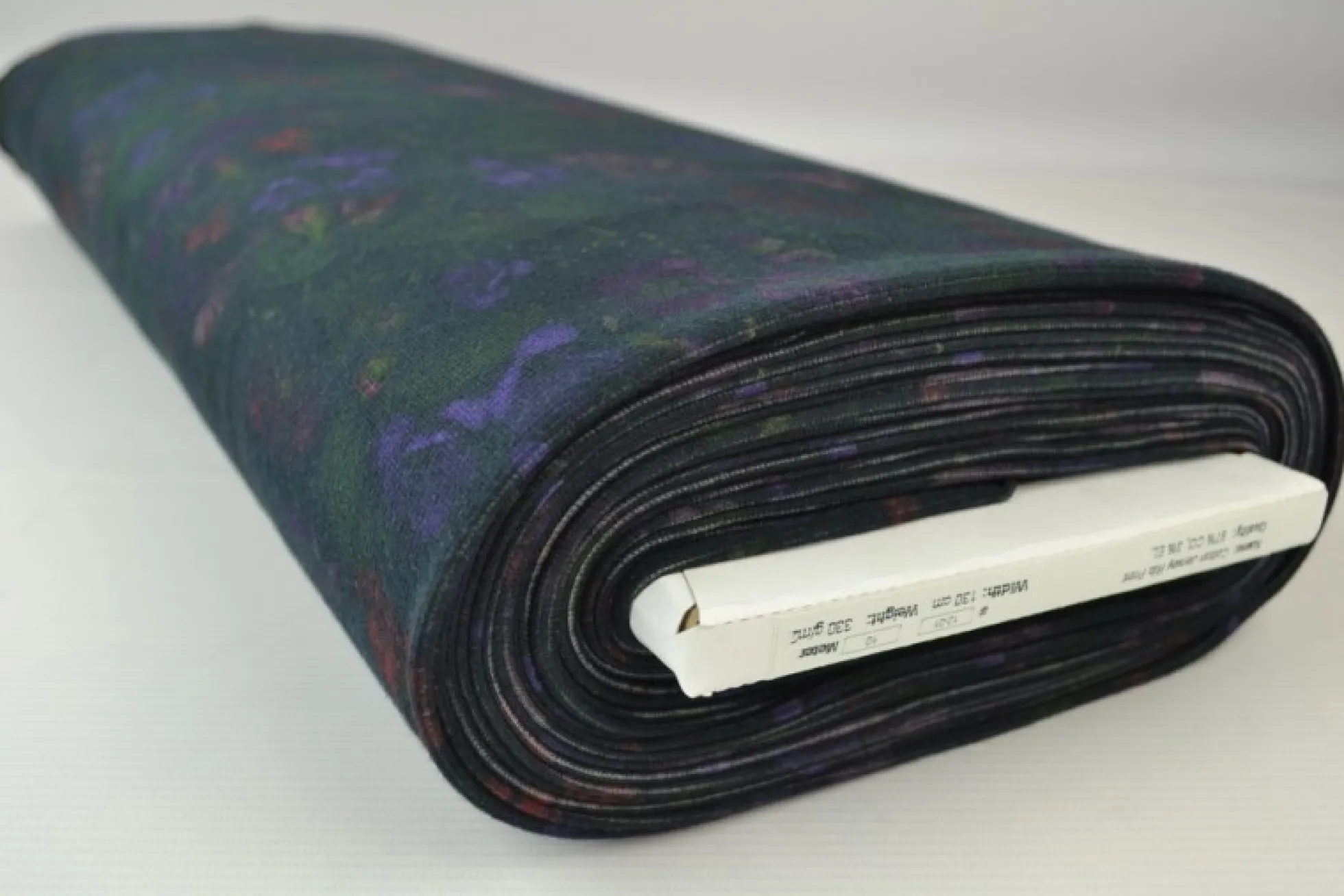 Rib jersey – Dark shady flowers and leaves