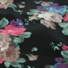 Stretch katoen – Colorful poppy on black