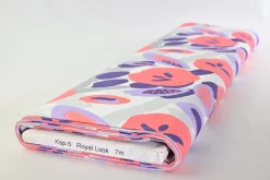 Stretch katoen – Coral & lila art Milliblu’s