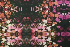Stretch katoen – Digital flowers alcantara touch