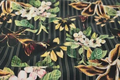 Stretch katoen – Floral stripes
