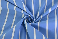 Stretch katoen gestreept – Blauw & wit