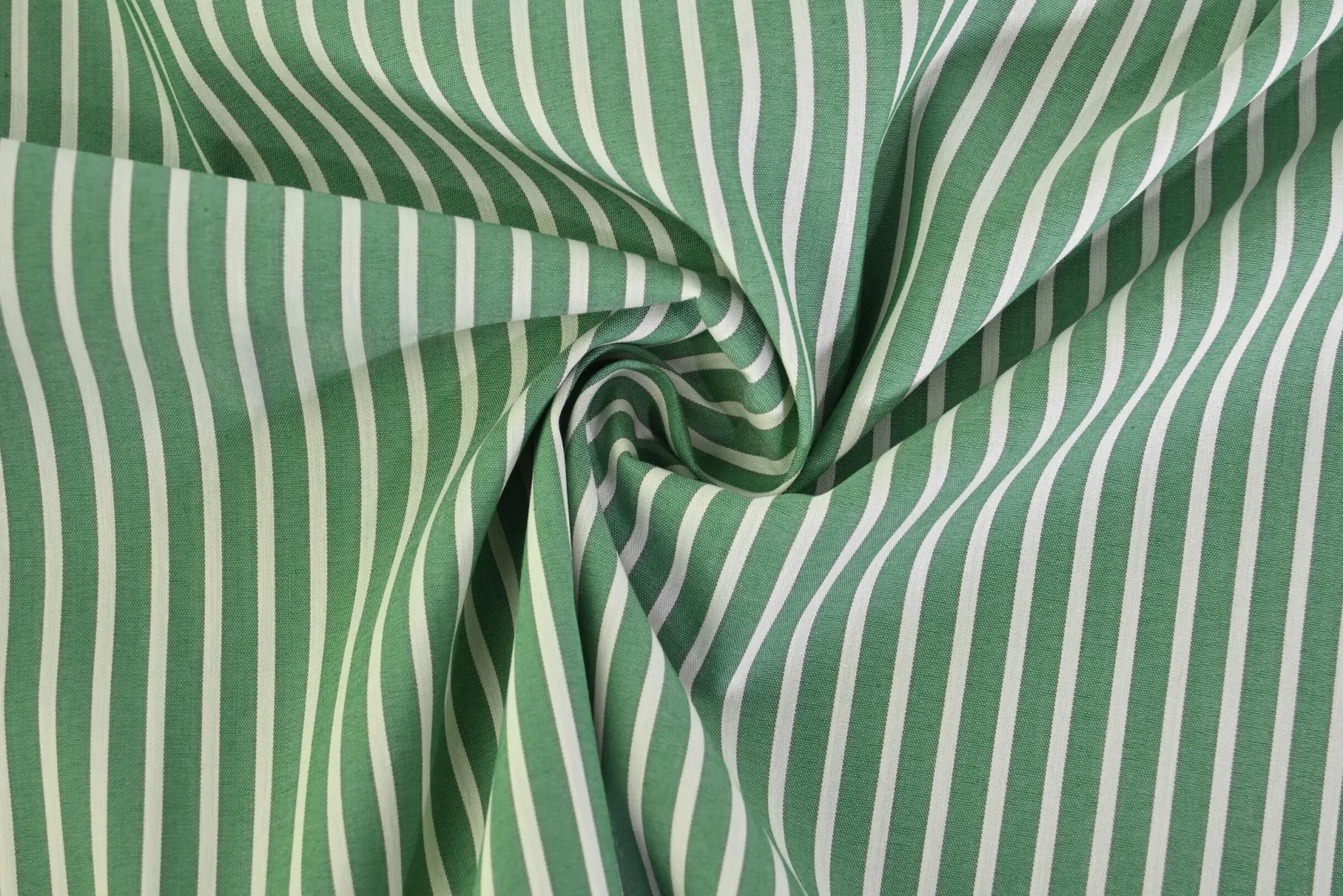Stretch katoen gestreept – Groen & wit