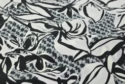 Stretch katoen – Houndstooth black & white