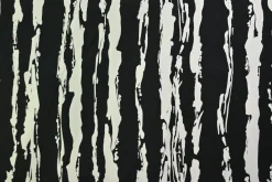 Stretch katoen – Painted lines black & off-white