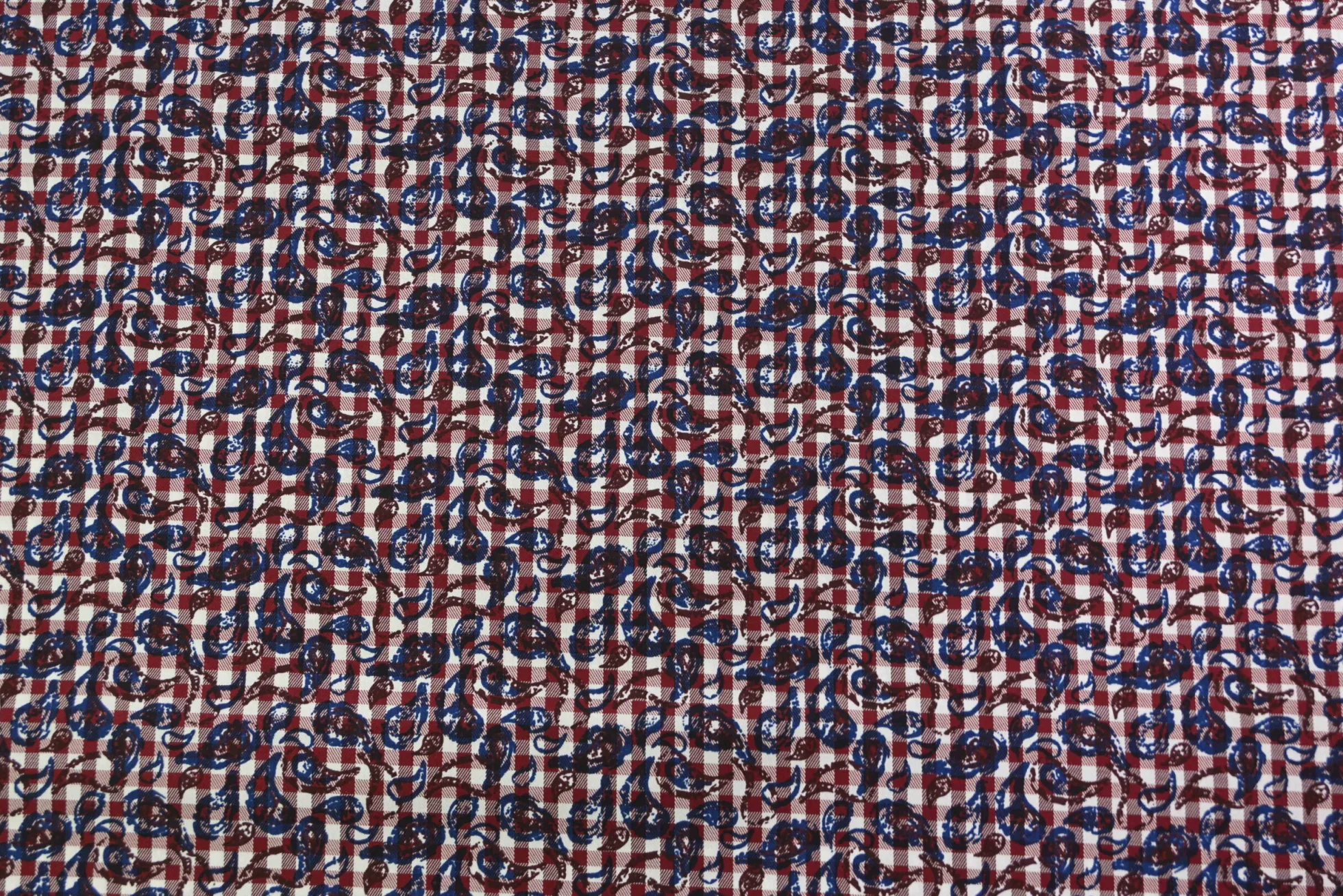 Stretch katoen – Paisley gingham