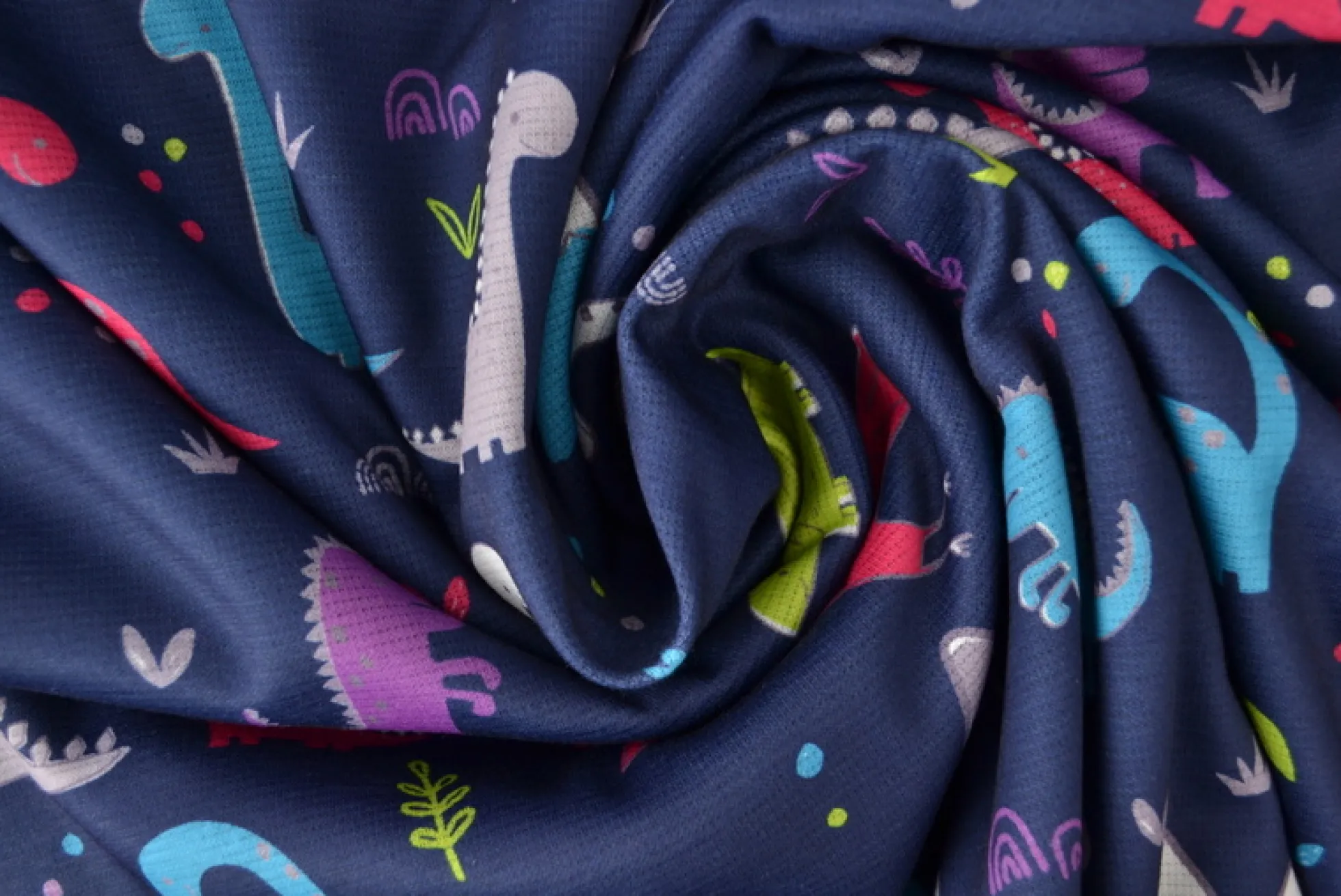 Sweaterstof / Jogging alpenfleece – Dino’s navy
