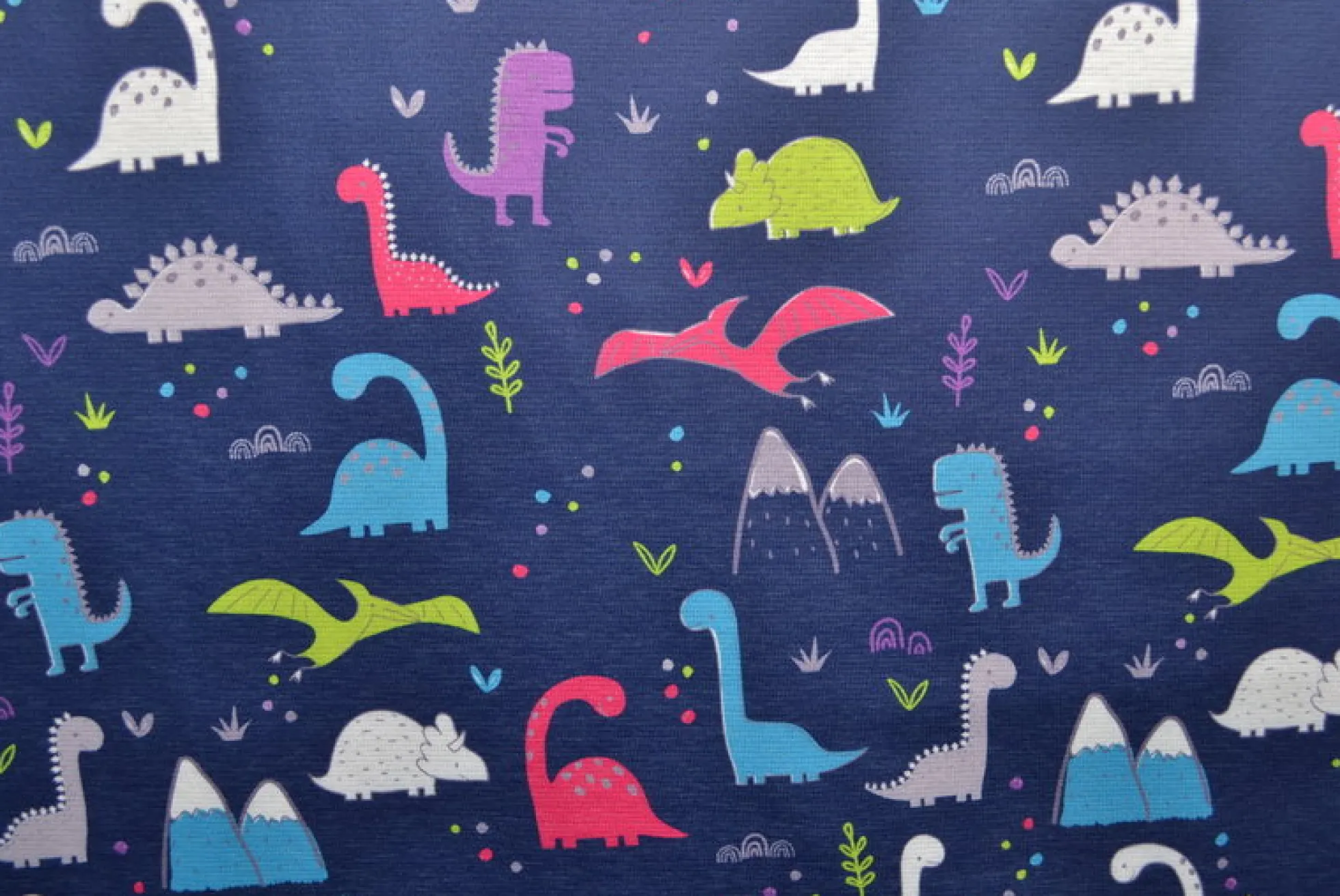Sweaterstof / Jogging alpenfleece – Dino’s navy