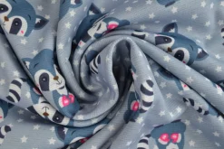 Sweaterstof / Jogging alpenfleece – Wasbeertjes grijs