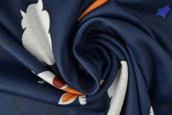 Sweaterstof / Jogging alpenfleece – Koetjes navy